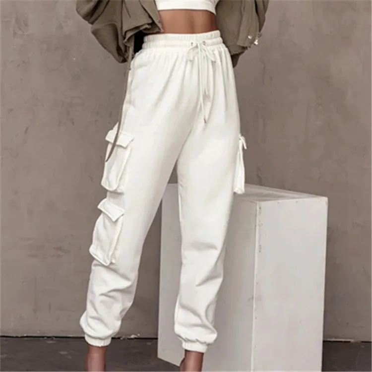 

Custom logo graphic casual trousers cotton fabric with 3D pockets women outfit joggers sweatpants, Avaliable