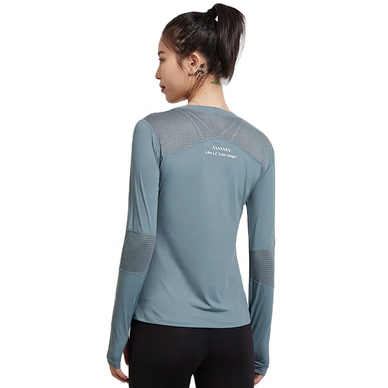 

Mash Splicing Yoga Shirts Women Long Sleeve Yoga Tops Running Sports Shirts For Women