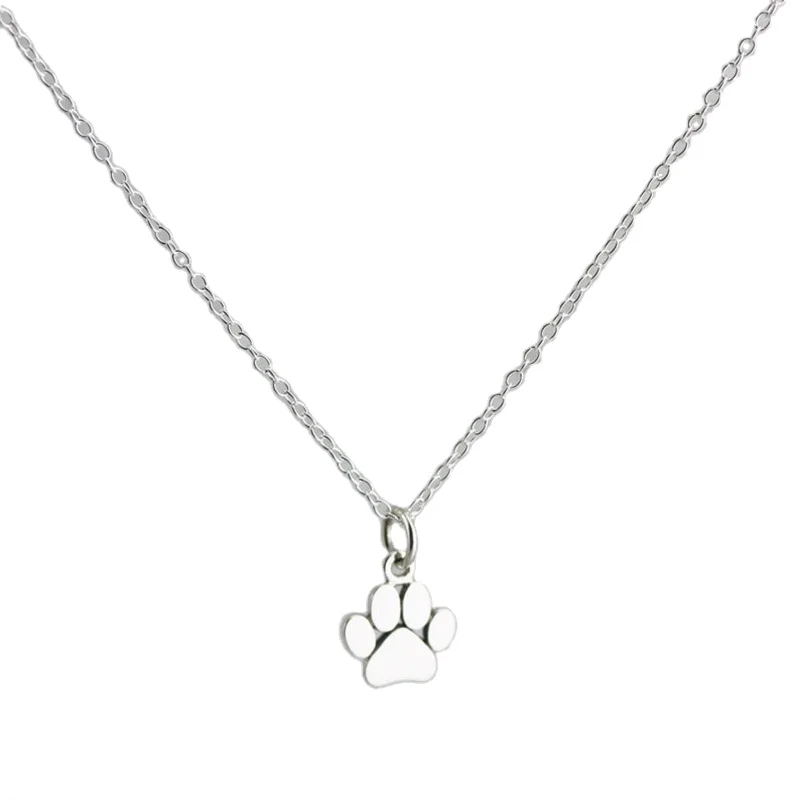 

Platinum s925 sterling silver cute cat paw dog paw cute necklace