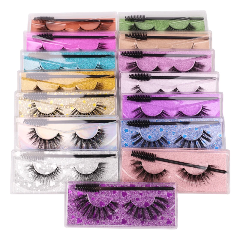 

Single Pair 3d Other Eyelashes Vendors Full Strip Lashes With Lash Brushes Gift Case Packaging, Natural color