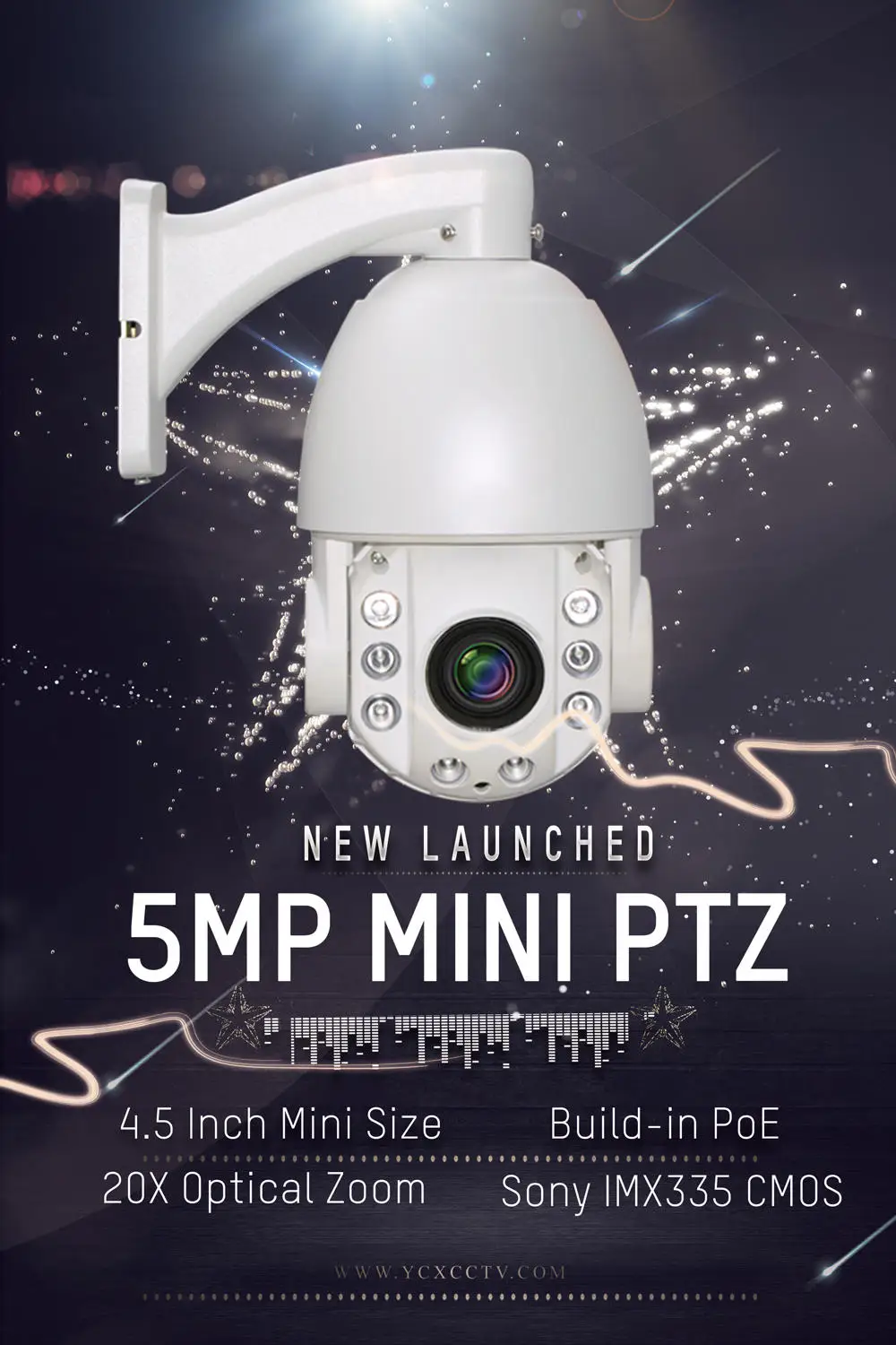 5MP PTZ CCTV Camera with 360° Rotation & Night Vision