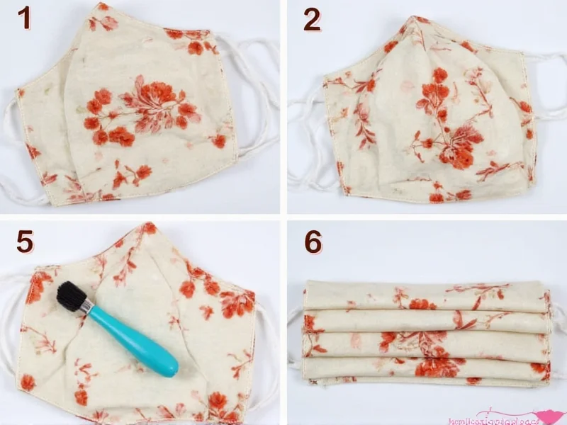 Step-by-step DIY face mask sewing tutorial with cotton fabric