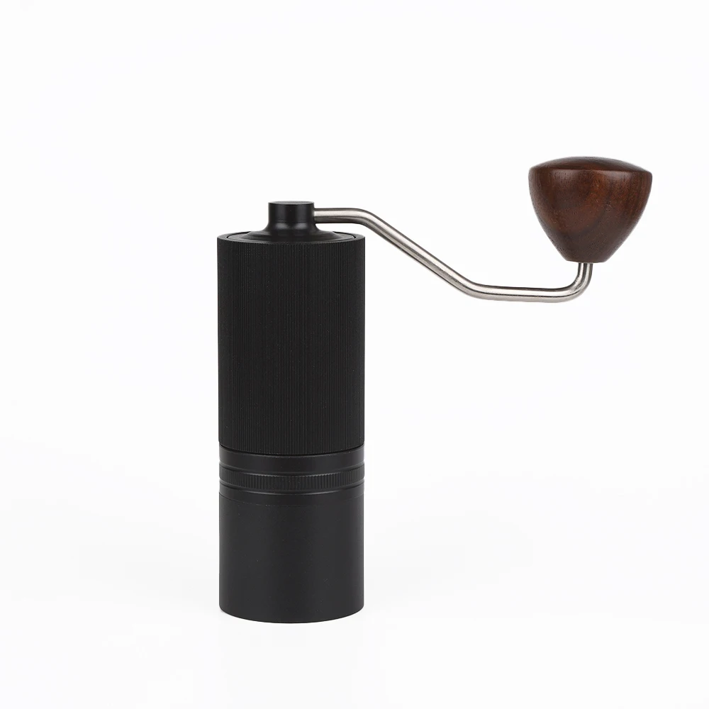 

Black Manual Coffee Grinder with Adjustable Setting 38mm 6 Cores Titanium Burr Manual Premium Coffee Beans Grinder