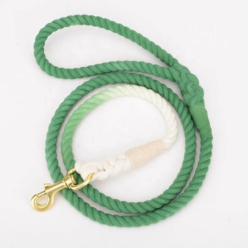 

Wholesale  Multiple Color Durable Cotton Rope Dog Leash and Collar Set, As picture