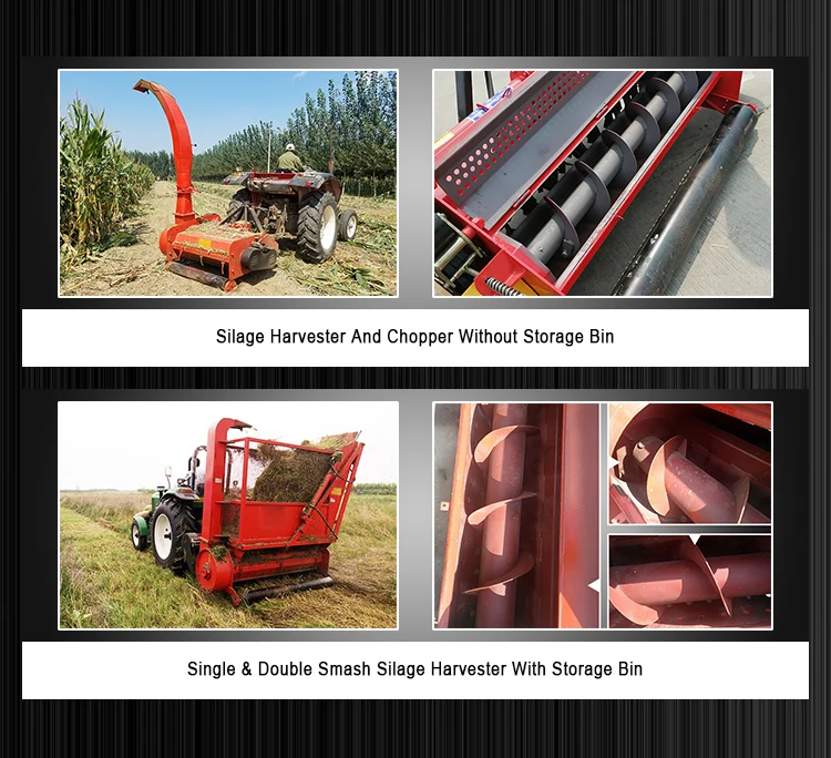 NKUN Tractor Drive Corn Stalk Chop Forage Harvester With Storage Bin
