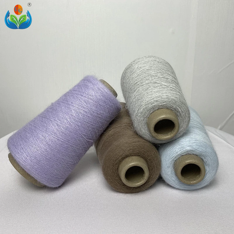 

Manufacturers 2/24Nm best price beautiful beautiful 7% Angora 48% viscose 42% nylon 3% polyester blended knitting wool yarn