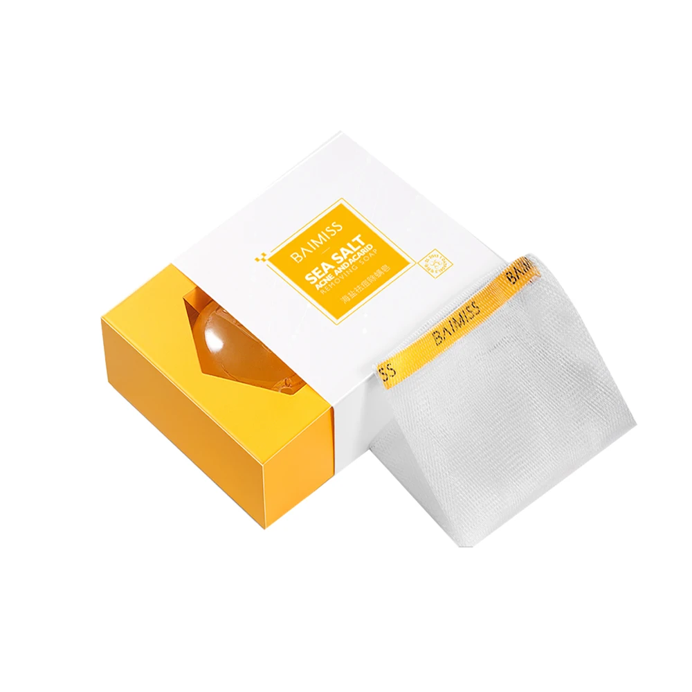 

BAIMISS Toilet Soap Natural Sea Salt Face Cleansing Anti-acne Face Soap, Yellow