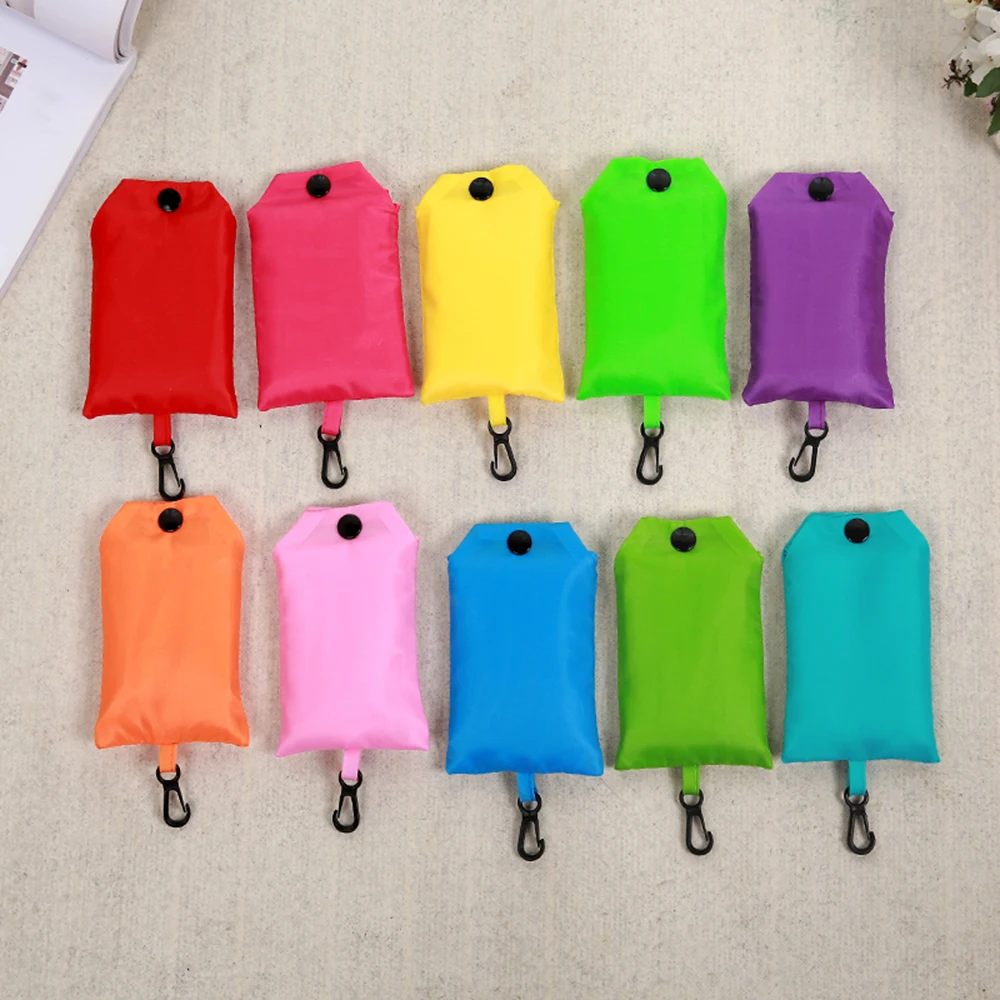 

Eco-friendly Folding Reusable Portable Shoulder Handbag Polyester green mobile phone bag for Travel Grocery, Customized color