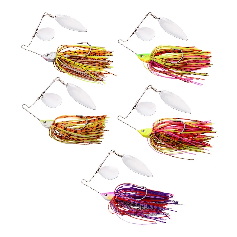 

Peche Amazon Popular Trout Bass Artificial hard plastic Fishing Lures Composite Spinner Spoon With Hook pesca