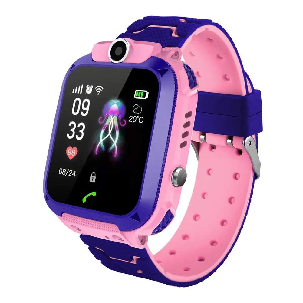 

Shemax Kids Smart Watch Phone Waterproof,Children's Student Watch LBS Tracking Locator Alarm Clock Voice Chat SOS Anti-lost