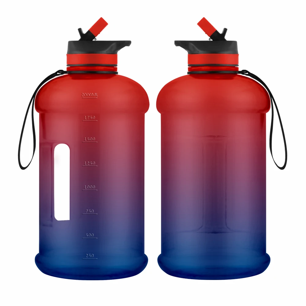 

Custom bpa Free 2.2L Plastic Water Bottle Motivational Gallon Water Bottle with Custom Neoprene Sleeve, Can be customized