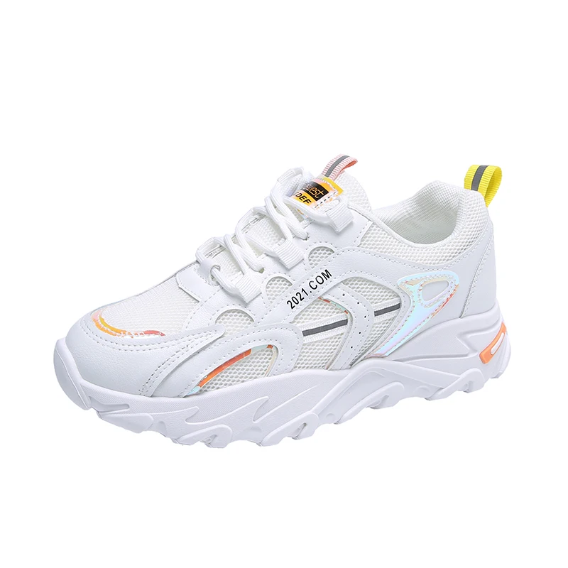 

Breathable women's shoes 2021 fashion sports and leisure women's running shoes trend old white shoes