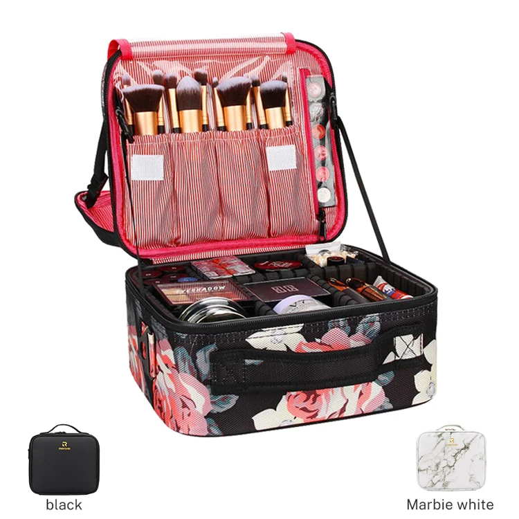 

Relavel New Arrival Portable Flowery Small Zippered Skin Care Bag Cosmetic Makeup Bag, Flowery pattern