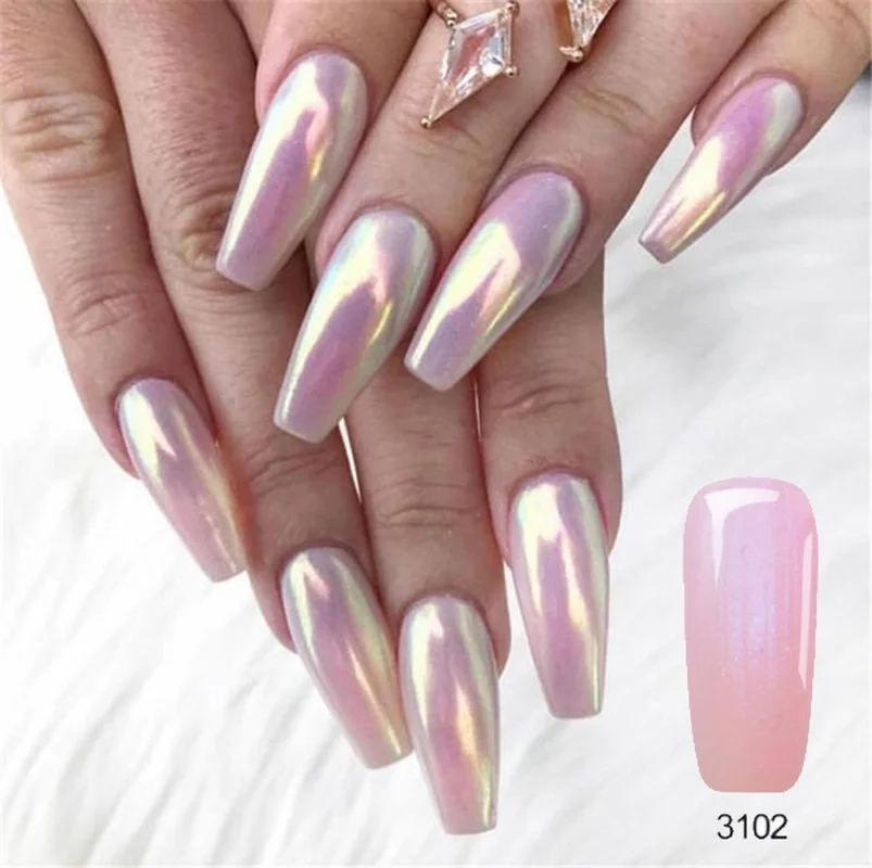 

1PC 8ML Beauty Chrome Mirror Pearl Shell Effect Pigment Glitter UV Gel Nail Art Decoration 12 Colors