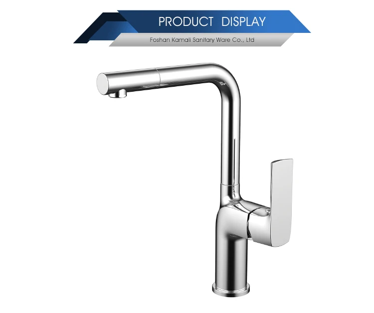 Kamali sanitary ware wras new design modern industrial brass flexible hose black long single handle pull out kitchen sink faucet