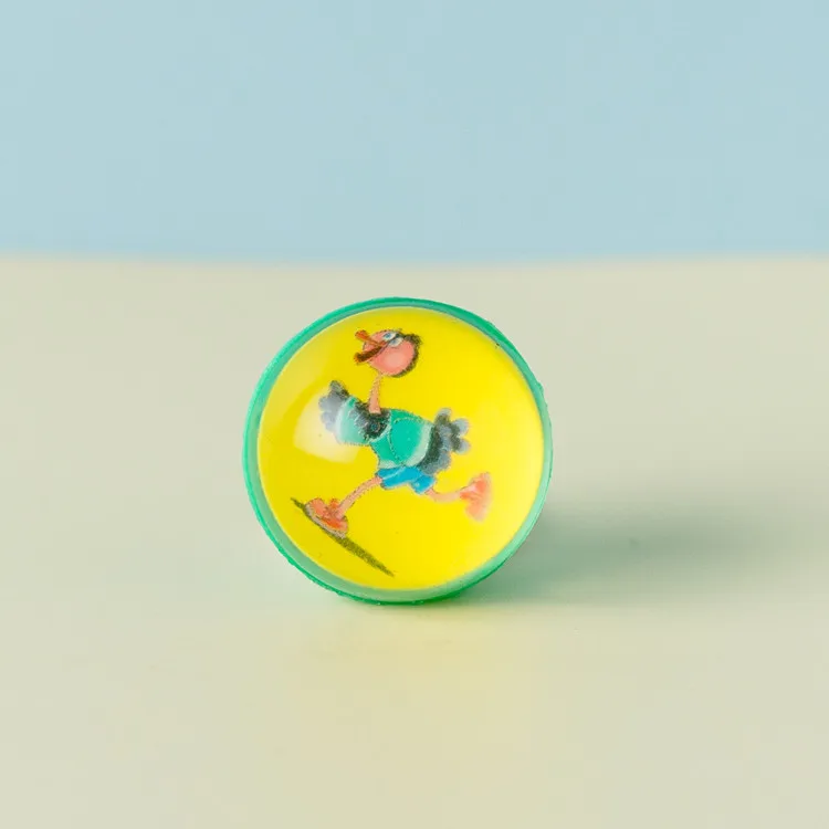 Children toys rabbit pattern eco friendly rubber bouncy balls with paper card inside .jpg