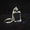 customizable 3D laser engraving glass keychain logo blank Led crystal keychain on sale