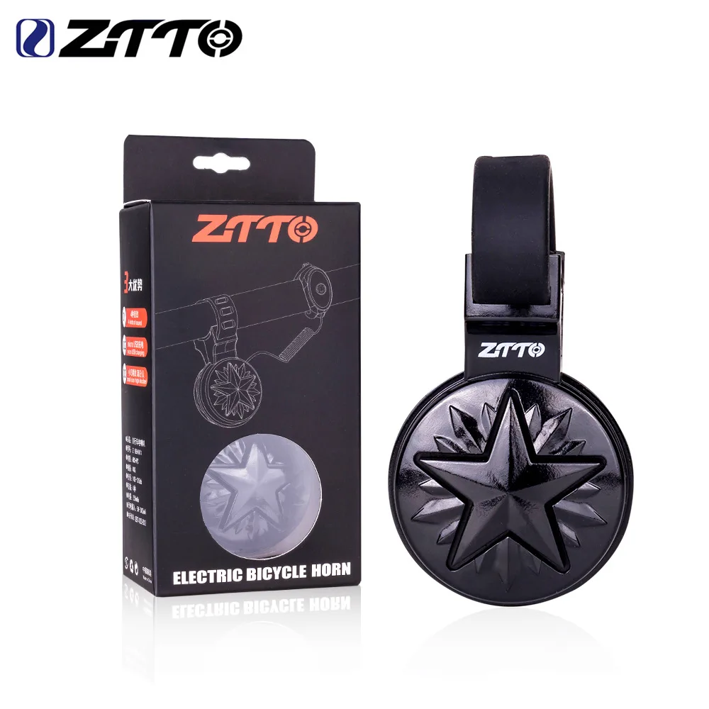

ZTTO waterproof bicycle horn speaker bicycle accessories bicycle electronic bell USB rechargeable handlebar bell ring, Black