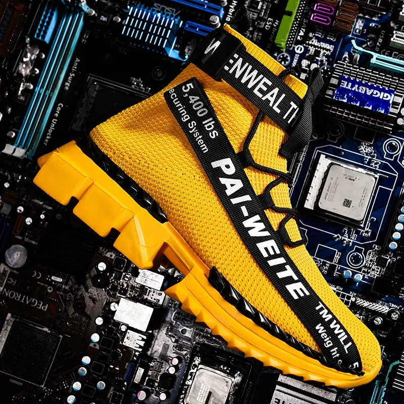 

2019 Autumn winter Socks Sneakers Men Casual High Top Hip Hop Walking sport shoes lightweight Male Shoes Footwear boots