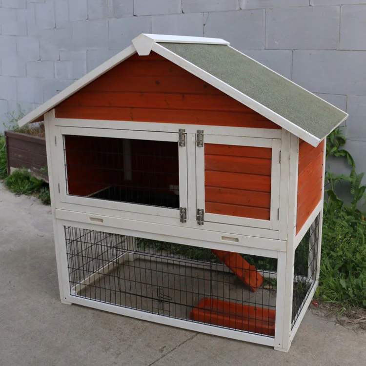 Cheap Wooden Luxury Rabbit Hutch House Cages with Hook Loop Closure ...