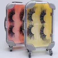 

25mm mink 5d eyelashes led lashes case 3d mink custom packaging logo suitcase package mini travel case vendor