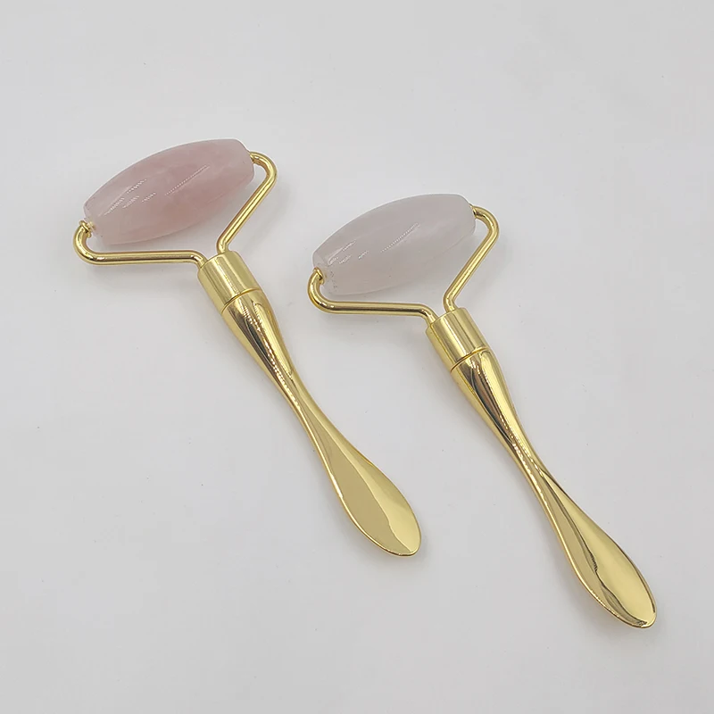 
2019 New Face Massager Roller Beauty Real 2 in1 Noiseless jade roller for Face and Neck with spoon for skin 
