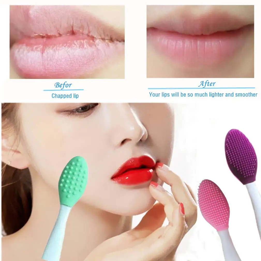 Silicone Exfoliating Lip Brush Doublesided Labium Brush Soft Cleaning