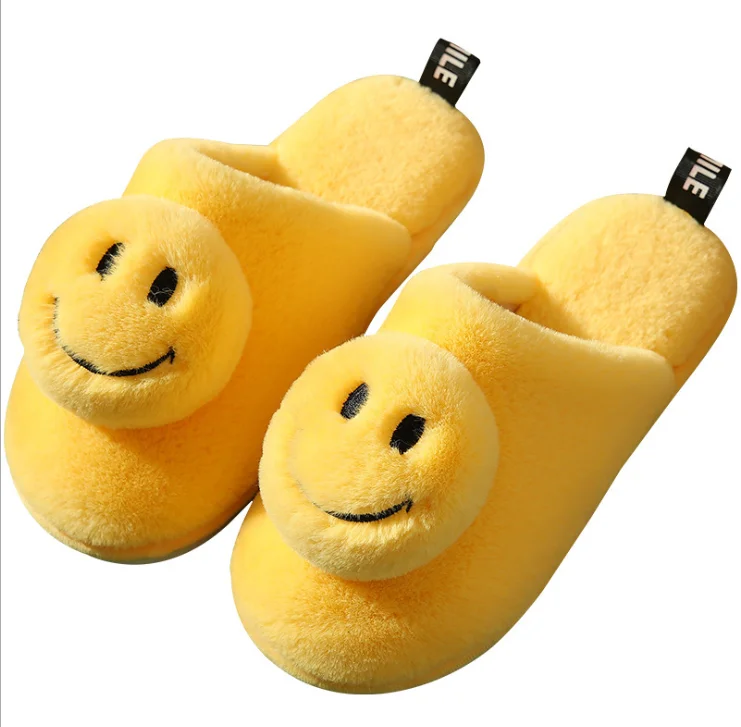 

wholesale cheap luxury winter house fashion smile fur slipper for women and ladies