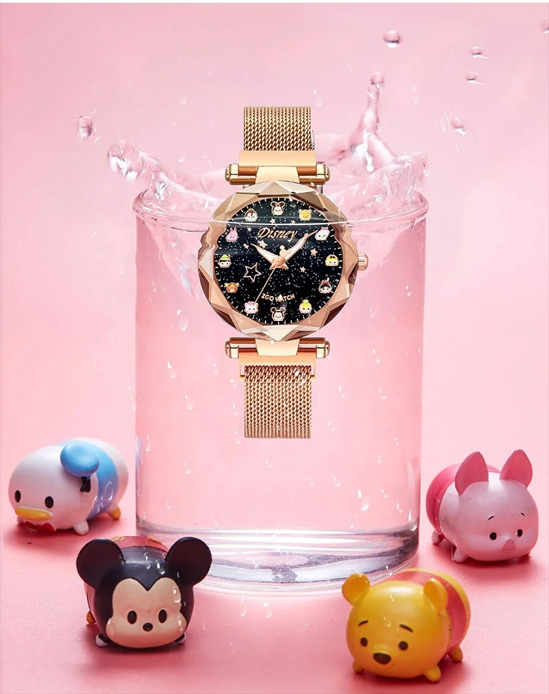 

2021 New Fashionable Design Watch Disney new style watch with Starry Sky Watch for Ladies Quartz Wristwatches, Gold