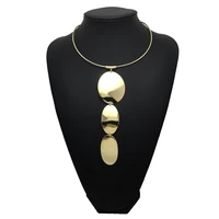 

HANSIDON Simple Design Women Torques Choker Necklace Fashion Alloy Long Pendants Statement Necklaces 2019 Jewelry Accessories