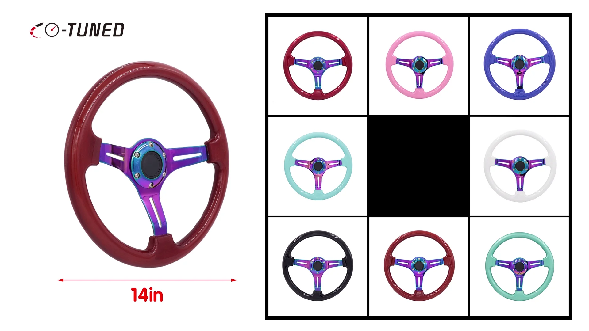 Jdm Racing Culture Neo Chrome 350mm 14 Inch Car Volante Custom