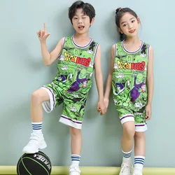 Custom Sublimation Cartoon Pattern Boys Girls Student Kids Basketball Jerseys