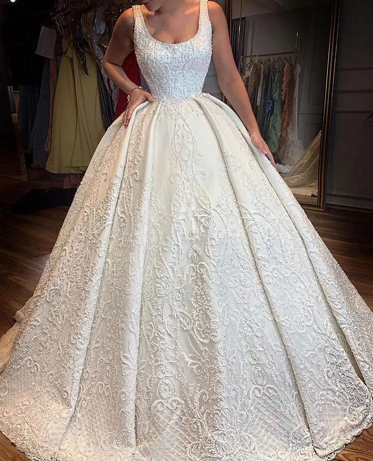 

Luxury White Major Beading White Wedding Dress High Quality Customized Bridal Gowns, White/ivory/same as picture