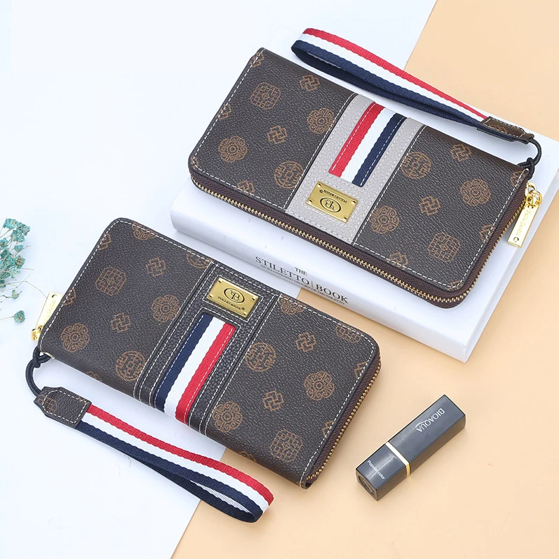 

MW006 Fashion Customized Logo Zipper PU Long Clutch Bag Wallet Leather Women Wallets