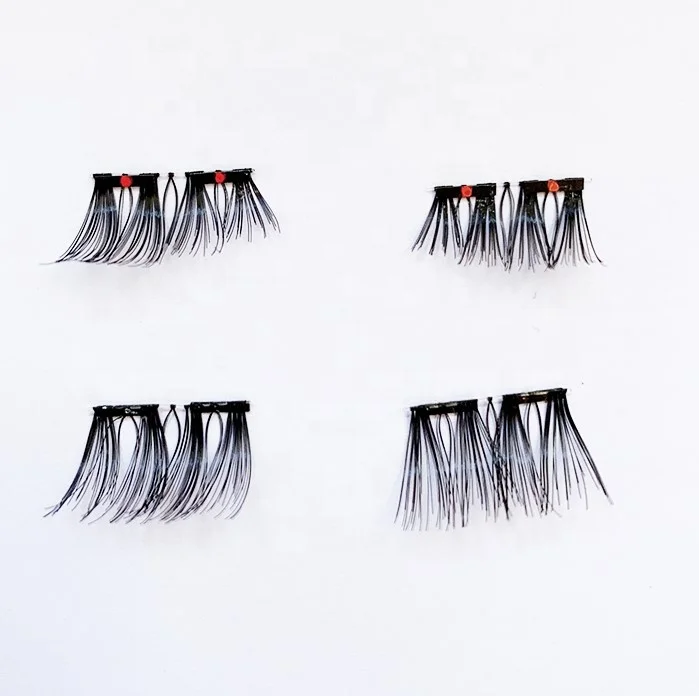 

Double magnet false eyelashes top quality half magnetic lashes, Black