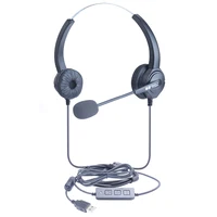 

Dh630d super value sales call center USB computer headset with sound card to adjust volume mute