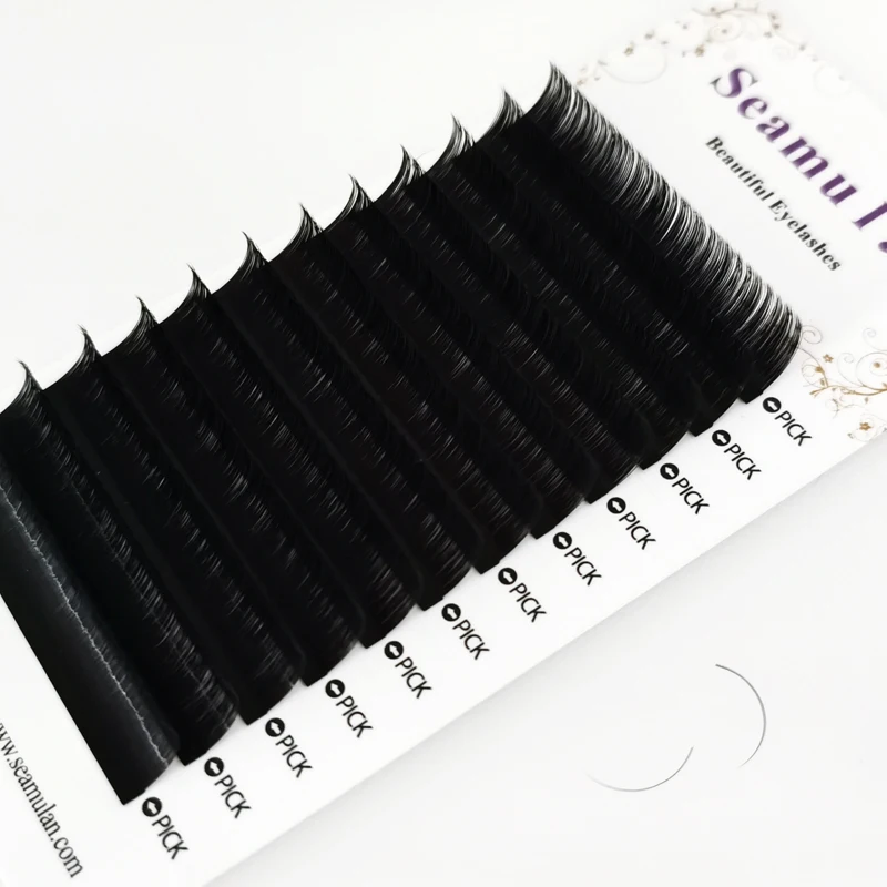 

Mink Eyelash Vendor Customized Box Individual Eyelashes Private Label Lashes One by One Eyelash Extension, Natural black