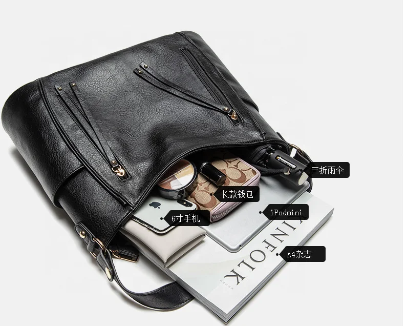 

2020 New fashion PU leather high capacity woman handbag, Customized color