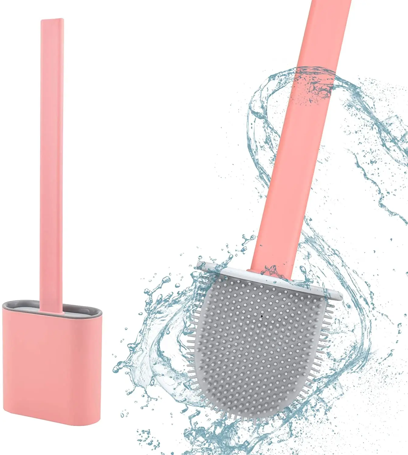 

Good grips long handle flat head toilet brushes with wall mounted holder