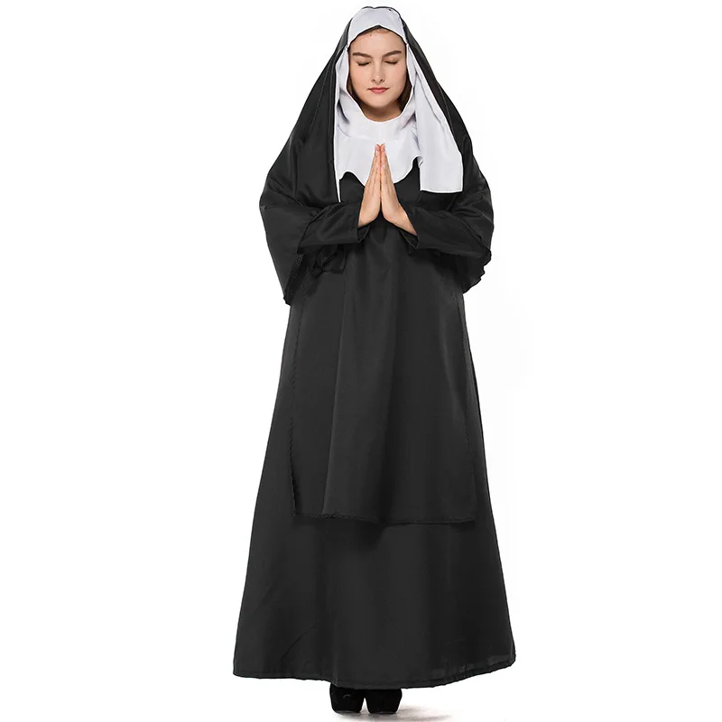 

new design woman dress father maria and nun cosplay plus size costume nun uniform