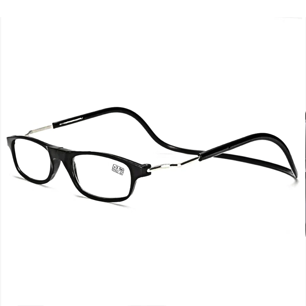 

Hot new style comfortable bib reading glasses for elderly men and women magnets foldable convenient resin AC+PC glasses