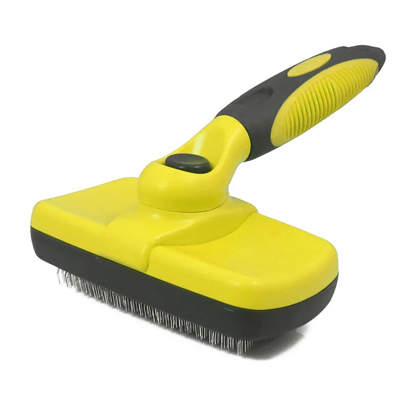 

Pet Cat Dog Beauty Tools Slicker Grooming Needle Pin Automatically Clean Hair Removal Brush Comb Pet Supplies Accessories, Blue/green