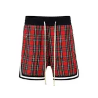 

Men's Scottish Plaid Shorts Oversized Streetwear Mesh inside Drop Crotch Shorts men pants