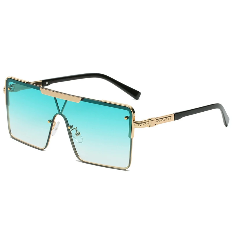 

Drop shipping hot selling square frame designer Eyewear Flat Top UV400 one piece Shades Sunglasses for men and women