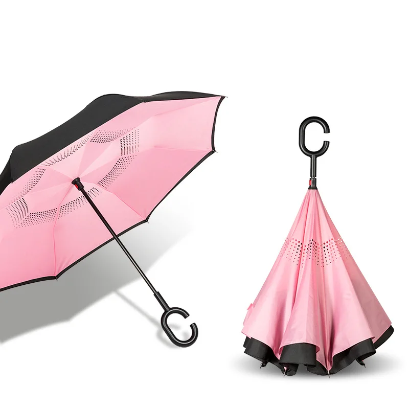 

Factory Direct Sales Straight Rod Umbrella Blue Heat-Resistant Reverse Inverted Umbrella for Sun Protection, Customized color