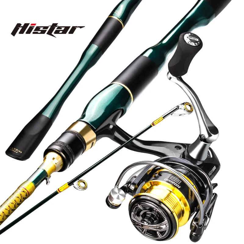 

Histar Golden Armor Spinning Slip Drift 1.8-2.7m Ti Alloy Guide K Cloth Fast Action Long Casting Fishing Rod&HD2000 Reel Combo