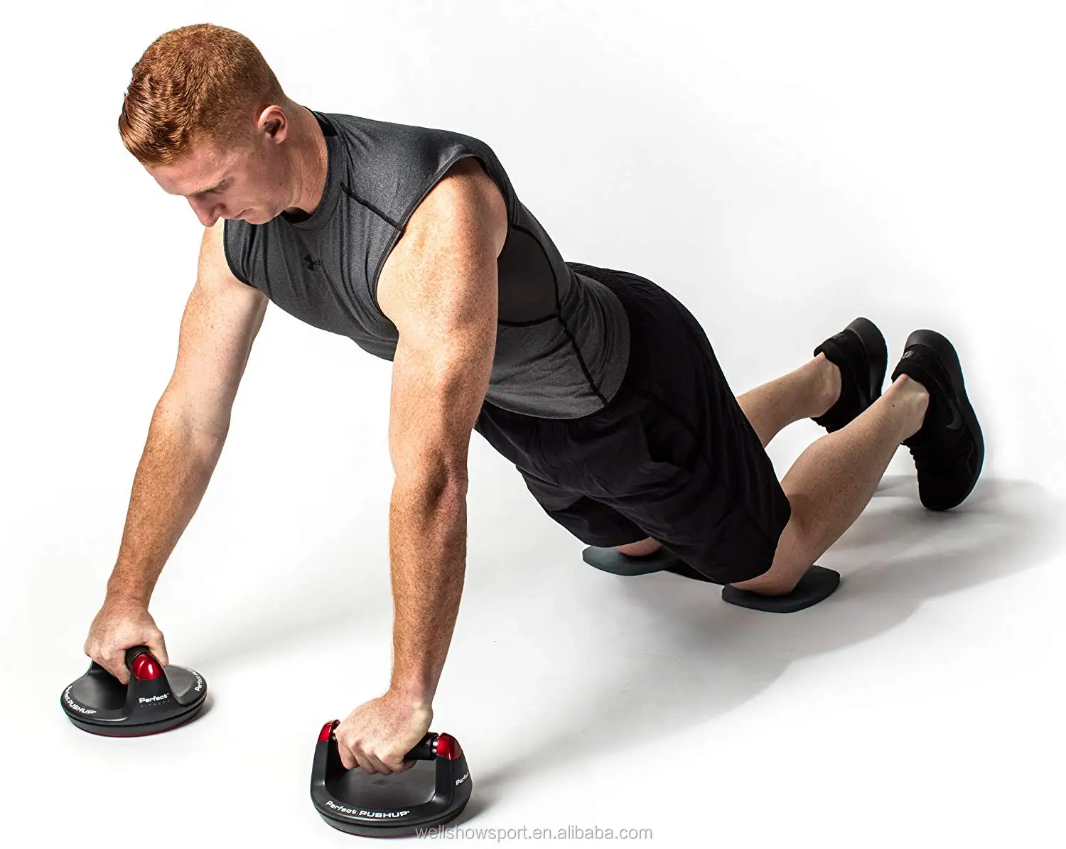 wellshow sport ab wheel roller with thick knee