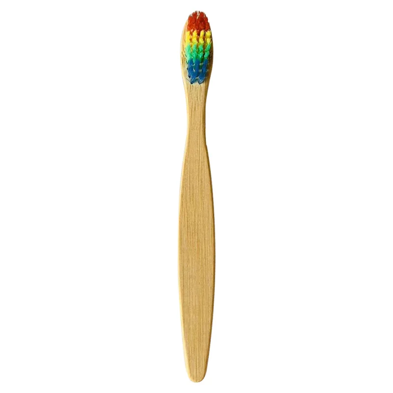 

Bamboo Toothbrush Medium Bristle For Adult Oral Care Wood Handle Rainbow, Bamboo color