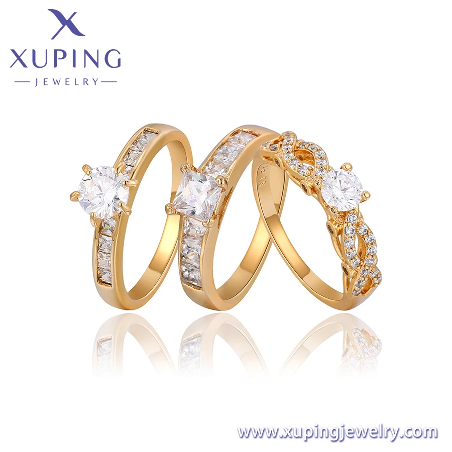 

13724 /15603/12888 Xuping Jewelry Hot Sale Fashion Diamond Wedding Couple Ring Set with 18K Gold Plated