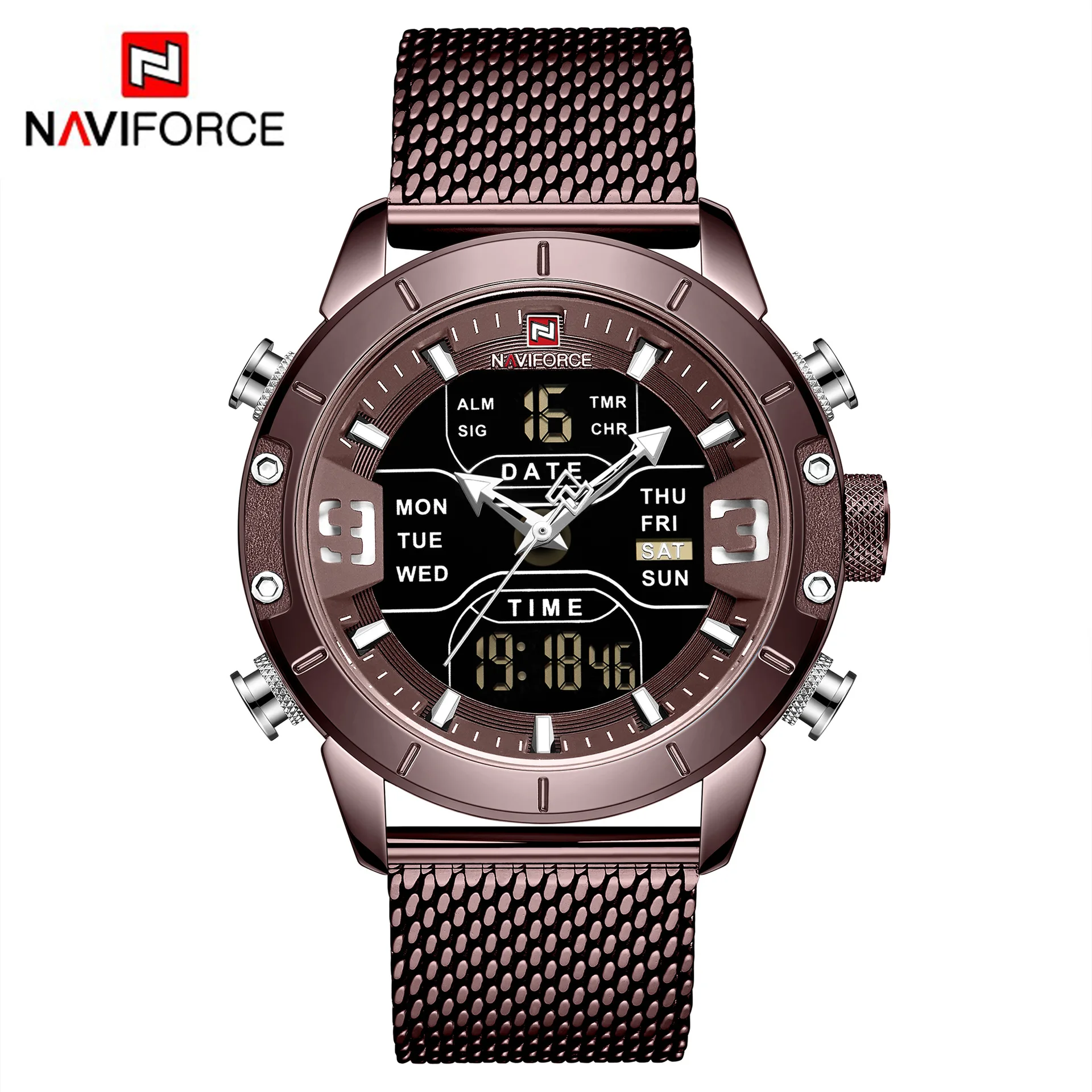 

NAVIFORCE 9153 classy water resist Mesh band business fashion watches